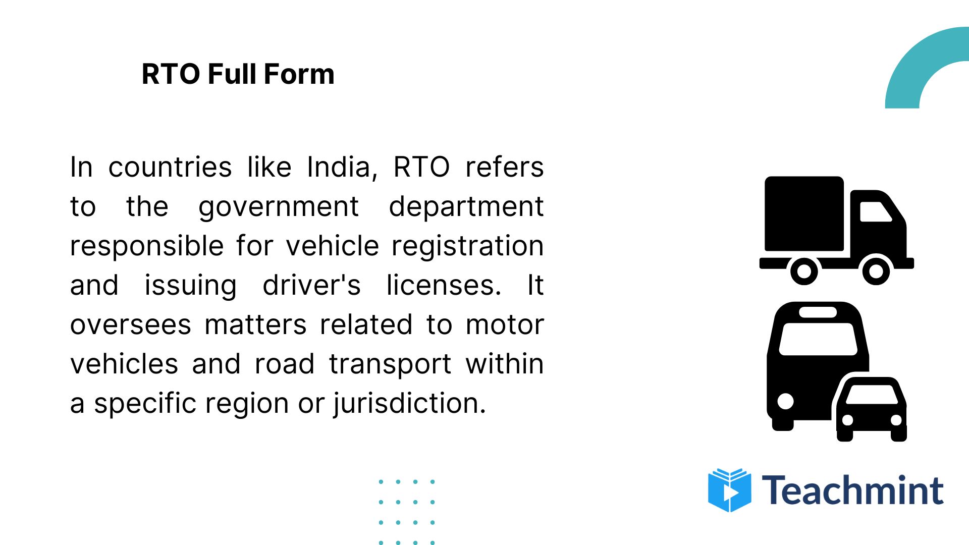 RTO Full Form - Regional Transport Office | Teachmint